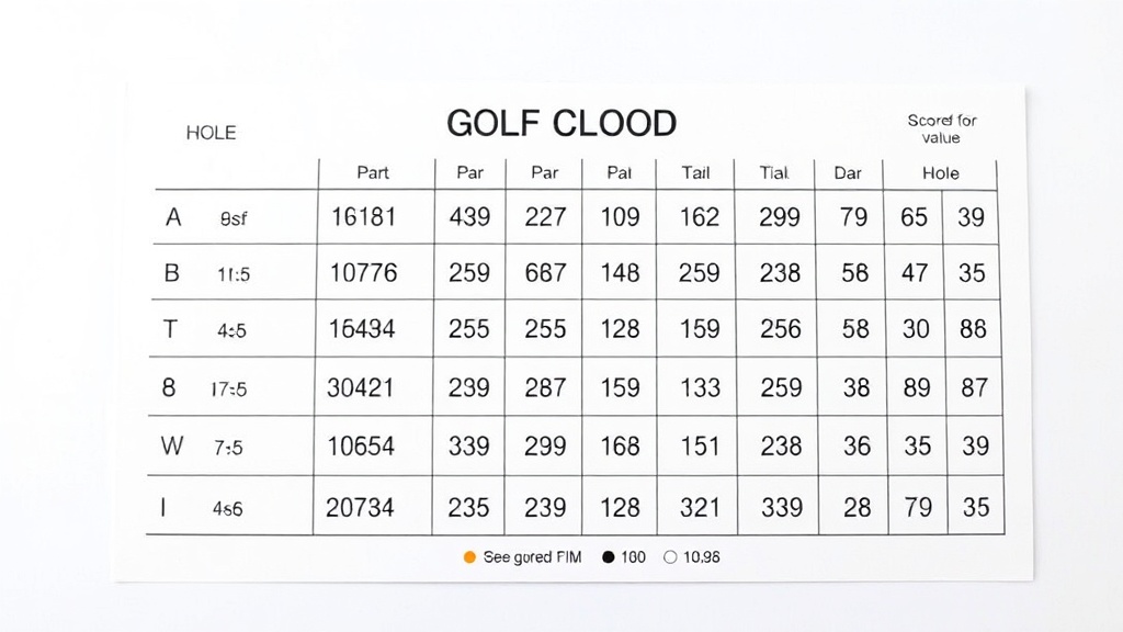 18홀 골프 스코어카드에 각 홀의 파 수치가 기록된 이미지